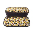 thumbnail image 5 of Picia Cow Print Sunflower Pattern Large Capacity PU Leather Pencil Case Organizer Pen Marker Holder Double Zipper Storage Bag Big Pencil Pouch for College Office, 5 of 6