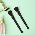 thumbnail image 4 of HONITANO 2Pcs Multifunctional Black Makeup Brush Set Dual Ended Powder Blush Highlight Contouring, 4 of 8