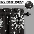 thumbnail image 5 of Kitchen Curtains 36 Inch Short - 3 Panel Set, Gothic Celestial Sun and Moon Print, Mystical Starry Night Astrology Aesthetic, Rod Pocket Window Curtain, Easy Wash, 5 of 6