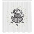 thumbnail image 3 of Ambesonne Saying Shower Curtain, Ready for Adventure Print, 69"Wx70"L, Black and White, 3 of 3