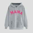 thumbnail image 4 of Qulqfy Womens Mama Hoodies Valentines Gray Pullover Long Sleeve Hoodies with Pouch Fall Blouses for Women S, 4 of 4