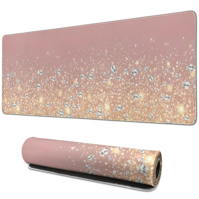 Inspirational Quote Pink Mouse pad for Desk Cute Pink Desk Accessories, Large Desk Mat,Keyboard pad Laptop mat(31.5x11.8in) Laptop Protector Computer Accessories Cute
