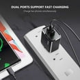 thumbnail image 6 of Esoulk 20W 2-Port Type-C PD (Power Delivery) and USB-A Quick Charge, Ultra Fast Charging Wall Charger with USB Cable for TCL 50 LE - Black, 6 of 9