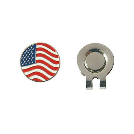 

2 Pcs Lightweight Alloy Magnetic Ball Markers Hat Clip US Flag Pattern Magnetic Accessories