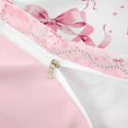 thumbnail image 4 of meiyoeat Dreamy Princess Bowknot Bedding,Pink Personalized Monogram K Gift Duvet Cover Full For Girl,Pink Reversible,3-Piece,1 Duvet Cover and 2 Pillowcases, 4 of 6