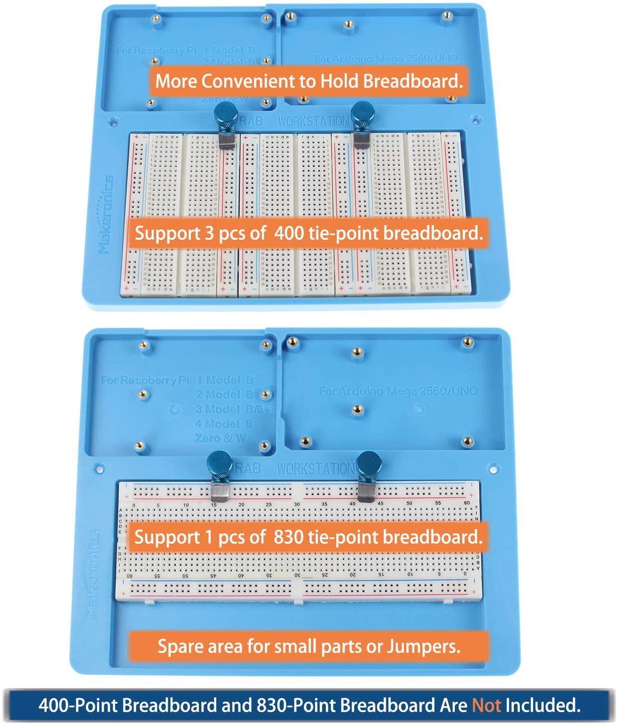 Holder Breadboard Kit w/ 830 points for Raspberry Pi & Arduino Uno