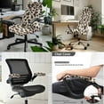 thumbnail image 2 of SCRAWLGOD Cow Print Beige Brown Set of 3 Non-Slip Office Chair Slipcover with Arm Rest Protector Comfortable Desk Chair Seat Cover Easy to Remove Gaming Chair Slipcovers, S, 2 of 7