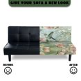 thumbnail image 5 of ZIATUBLES Futon Couch Cover Armless, Stretch Sofa Slipcover Dustproof Furniture Protector Elastic Non-Slip Washable for Sofa Bed, Living Room, Hummingbird Flower Print, 5 of 9