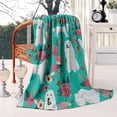 thumbnail image 3 of Great Pyrenees Dog and Pioneer Flower Blanket,Comfortable Soft Lamb Wool Throw Blanket,All Season,Warm Lightweight Blankets for Sofa Bed Couch Living Room Chair,50"x60", 3 of 4