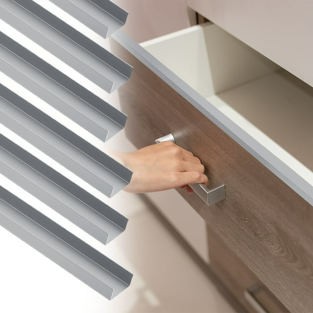 6pack 18" Cabinet Edge Protectors for 13/16" Kitchen Cabinets Frame, Matt Silver