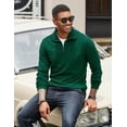 thumbnail image 4 of COOFANDY Men's Quarter Mock Neck Zip Up Pullover Slim Fit Mock Neck Long Sleeve Sweaters Casual Corduroy Polo Comfort Golf Sweatshirts, 4 of 10