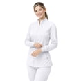 thumbnail image 2 of M&M SCRUBS Women’s Full Zip Scrub Jacket – 4-Way Stretch Warm-Up Jacket with Stand Collar, Moisture-Wicking (White, X-Large), 2 of 7