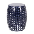 thumbnail image 2 of Benjara Miami Outdoor End Table- Cutout Design- Round 17 Inch- Navy Blue Iron, 2 of 5