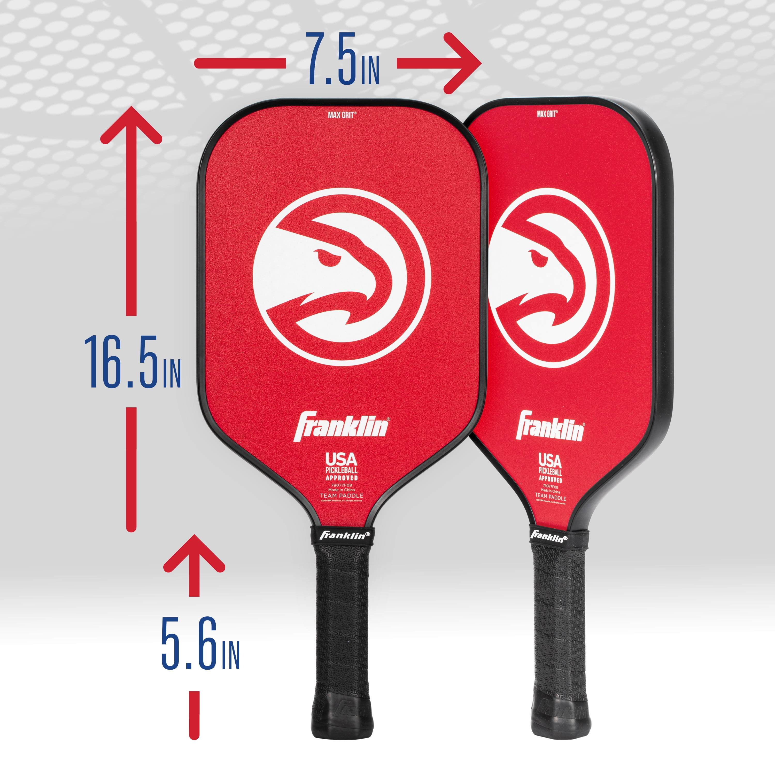 Franklin Sports NBA Atlanta Hawks Pickleball Paddle - Official NBA Team Pickleball Paddles - USAP (USAPA) Approved Premium Quality Pickleball Paddles - Authentic Team Logos + Colors