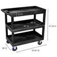 thumbnail image 3 of Carrito utilitario LUXOR EC111HD-B con 3 estantes, capacidad de 500 libras, 3 of 4