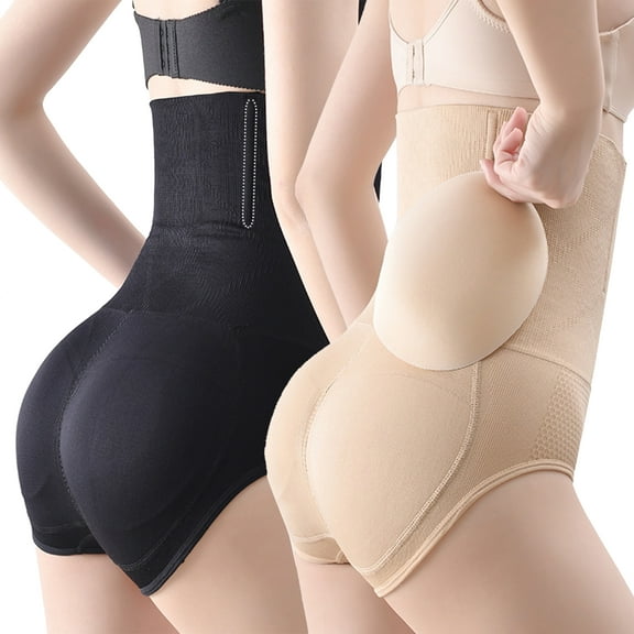 Aooho Butt Lifting Panties Butt Pads Shapewear Padded Underwear for Women Booty Lifter Hip Enhancer Seamless Padded Boyshorts 2 PACK