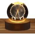 thumbnail image 1 of Bola de cristal 3D Brillar Luz nocturna LED con base de madera Transparente 6 cm, 1 of 5