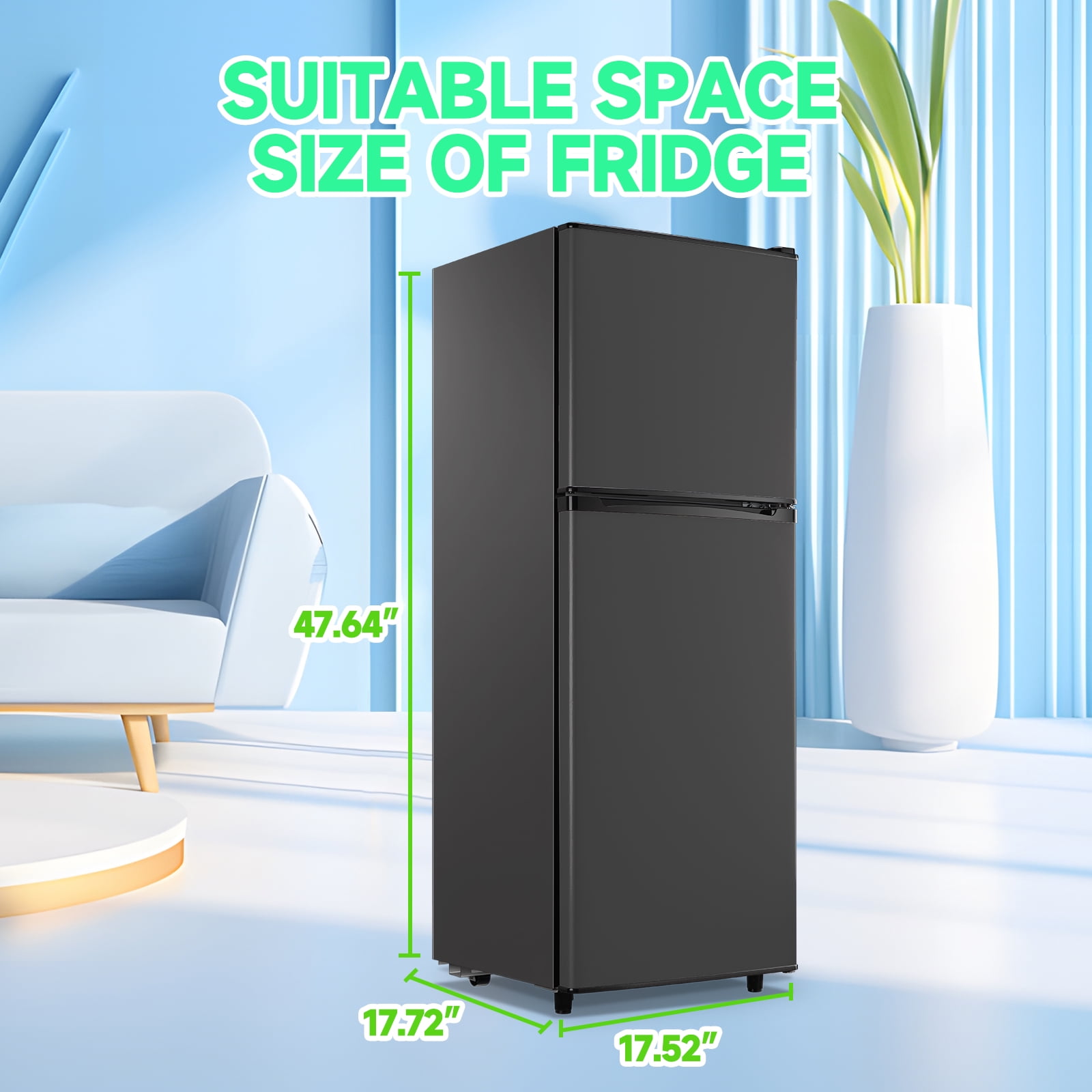 TACOOL5.0 Cu.ft Small Refrigerator Mini Fridge for Bedroom Drink Holder Large Capacity Suit for Home, Apartment, Office Dark Grey