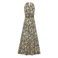 thumbnail image 4 of Vestido sin mangas para mujer, cuello halter, dobladillo con volantes, vestido largo, cintura i CACAGOO Vestido largo de mujer, 4 of 7