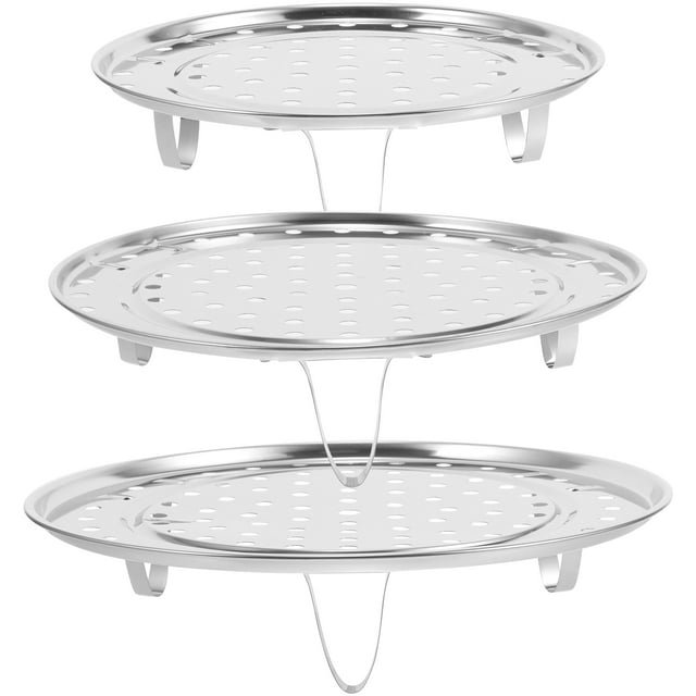 MIANGASTORE 3pcs Stainless Steel Steamer Rack Steaming Rack Stand Canning Rack Steamer Trays for Stokpot Pressure Cooker Cooking with Legs