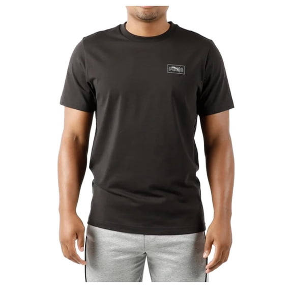 PUMA Men's Short Sleeve Crew Neck Logo Tee Shirt (US, Alpha, X-Large, Regular, Regular, Black)