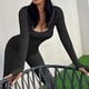 thumbnail image 3 of Mono deportivo para mujer, largo, ajustado, ligero, para yoga, sexy, ajustado, negro, talla S, 3 of 6