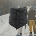 thumbnail image 4 of Bufanda de invierno sólida, cálida, suave, impermeable, con cuello brillante para mujer para deportes al aire libre negro, 4 of 9