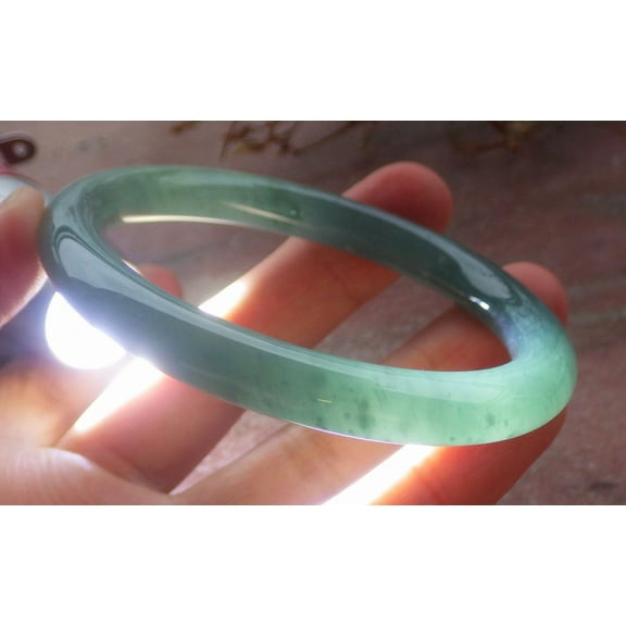 Icy Green Natural A JADE Jadeite Circle Bangle Bracelet 54.1 mm 702313 TN