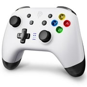 LISHIVE Bluetooth Wireless Controller EasySMX for Switch, Switch Lite/OLED, PC, Dual Vibration, Turbo, Programming, 15 Hours Playtime, White