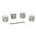thumbnail image 3 of 4Pcs Guitar Knob Metal Volume Tone Control Dome Flat Top Barrel Knob Musical Instrument Accessory Set with Wrench GD139A Nickel, 3 of 8