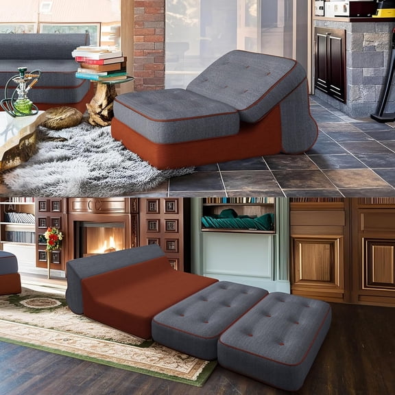 Daneey 3 in 1 Convertible Sleeper Sofa Bed 48" W 71" L Futon Sofa Bed Folding Couch, Ideal for Small Spaces, Living Room