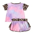 thumbnail image 2 of CNKOO Baby Leopard Print Clothes Set Tie-dye T-shirt Elastic Waist Shorts, 2 of 5