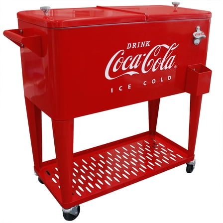 Leigh Country CP 98126 Metal 80 Qt. Coca-Cola Outdoor Patio Cooler with Tray - Red
