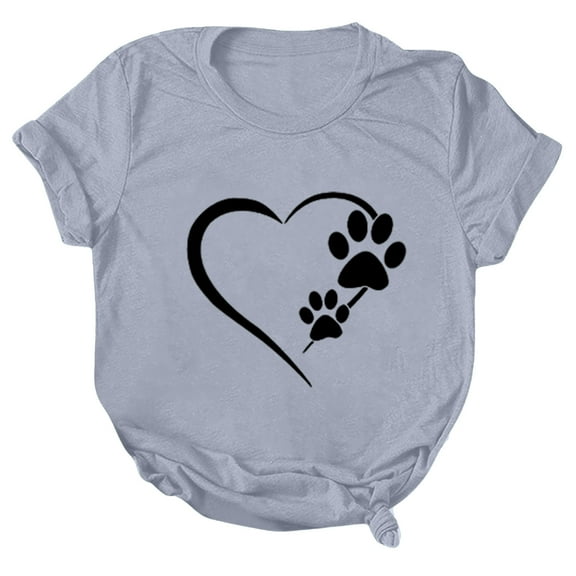 Women's Casual Printed Short Sleeve Crew Neck Loose Fit T-Shirt Blouse Comfortable Stylish Top for Everyday Wear