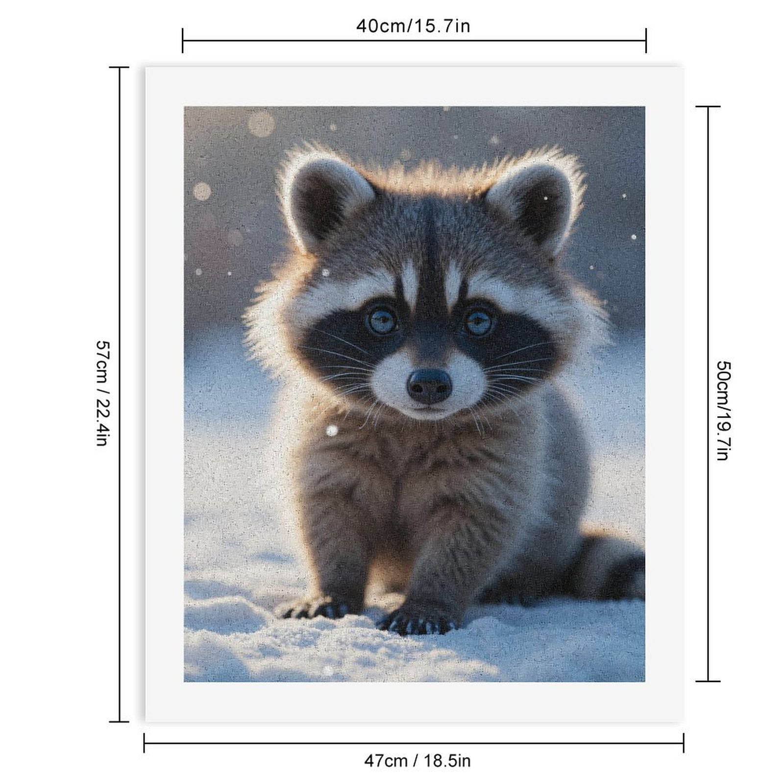 Paint by Numbers Kit for Adults, Cute Raccoon Snow Winter Scene Paint by Numbers, Easy Paint by Numbers Kit for Adults Beginner, DIY Adult Paint by Number Kits on Canvas, Home Decor