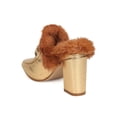 thumbnail image 3 of Women Polished Leatherette Fur Trim Mule - Dressy, Party, Costume - Block Heel Sandal - GD10 By Cape Robbin, 3 of 6