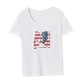 thumbnail image 4 of Camiseta de verano para mujer, ajuste regular, cuello redondo, para uso diario, vacaciones, playa XL, 4 of 7