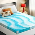 thumbnail image 1 of 2 Inch Memory Foam Mattress Topper, Soft Gel Infused Mattress Pad, Single Bed Topper, OEKO Certified, King Size, 1 of 6