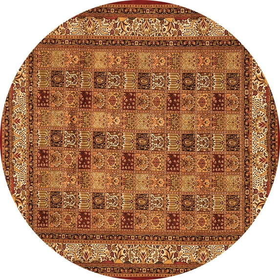 Ahgly Company Indoor Round Persian Orange Traditional Area Rugs, 3' Round