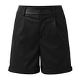 thumbnail image 5 of WAYUTE Shorts for Women High Waist Leather Dress Shorts for Casual Or formal Wear with Zipper Fly and Pockets for Spring and Summer, 5 of 5