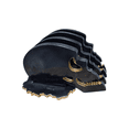 thumbnail image 1 of portavasos decorativos calavera negra con base detalles dorados set 4 piezas resina, 1 of 3