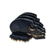thumbnail image 1 of portavasos decorativos calavera negra con base detalles dorados set 4 piezas resina, 1 of 3