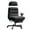 Black, variant on HomeZeer Ergonomic Cross-Legged Office Chair with Footrest & Headrest, Heavy Duty Executive Desk Chair with Flip-up Armrests, Corduroy Fabric Computer Criss Cross Chair for Home Office, Black