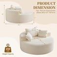 thumbnail image 3 of 55'' Round Oversized Chaise Lounge Indoor Chair, No Assembly Corduroy Compressed Circle Sofa Bed,Comfy Upholstered Sleeper Couch,Lazy Bean Bag Couch for Living Room, Bedroom,Beige, 3 of 8