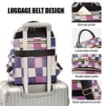 thumbnail image 3 of FORMRS Mini Backpack Purse for Women Travel Daypack Casual Shoulder Bag, Pink and Purple Plaid Pattern, 3 of 7