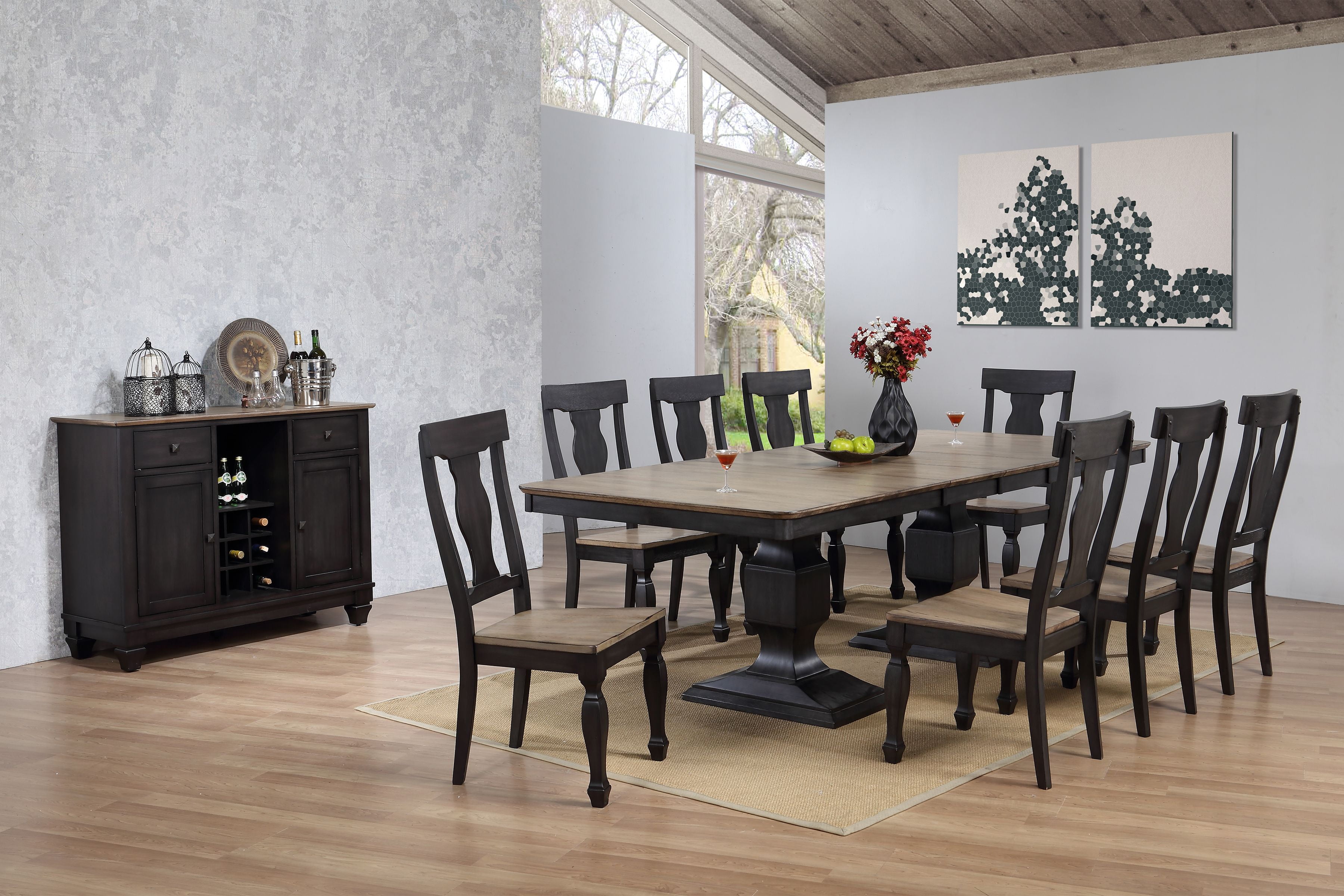 Nysha 10 Piece Dining Room Set, Dining Room Tables With Matching Buffet