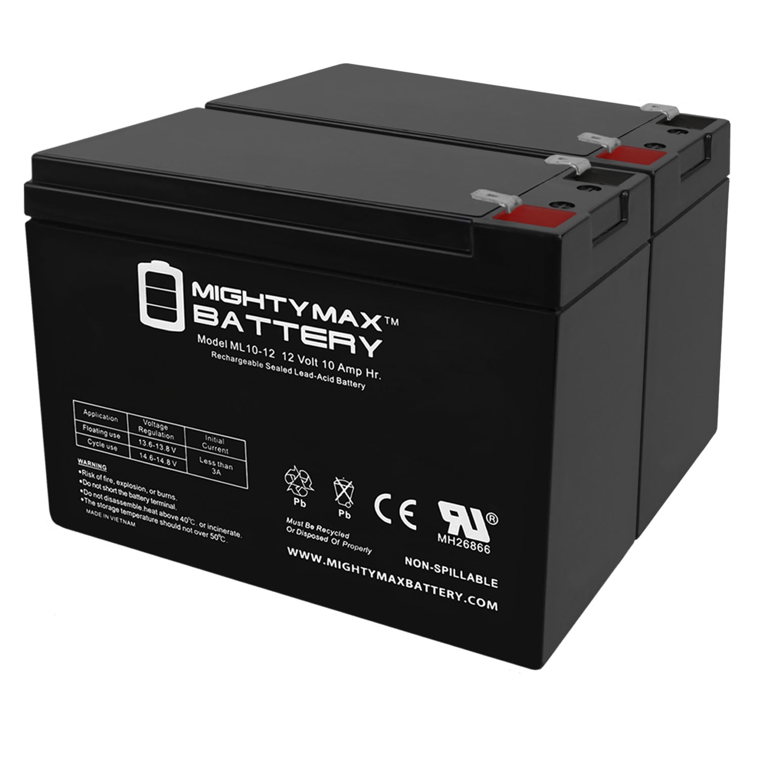 400 450 Universal Power Group 12V 10Ah New Battery for EZIP Scooter 4.0 500-2 Pack 