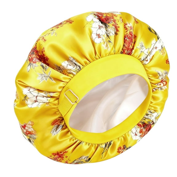ROHAJSHOP Silk Hair Bonnet with Wide Elastic Band, Sleepling Hair Wrap Cover, Satin Night Sleep Cap for Curly Long Hair Shower Bonnet