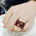thumbnail image 5 of Womens Light Black Ring Anillo Para Mujer Stainless Steel Ring with Top Grade Crystal in Red Series Gailyn, 5 of 5