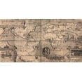 thumbnail image 2 of Vintage Maps 18x11 Gold Ornate Wood Framed with Double Matting Museum Art Print Titled - Sir Francis Drake World Map 1581, 2 of 4